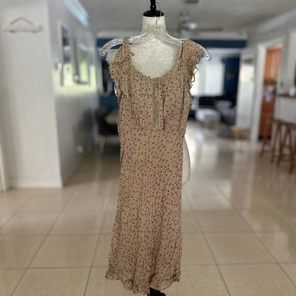 Angie Dresses & Skirts - Angie Tan Brown Sleeveless Flutter Sundress